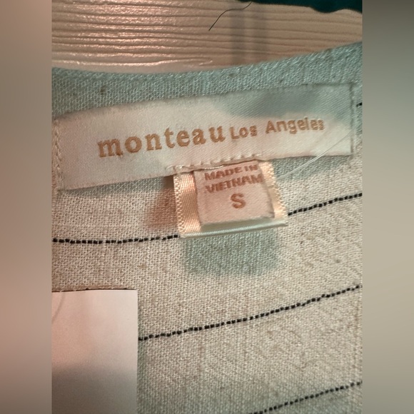 Pinstripe linen romper jumpsuit NWT - Picture 5 of 7